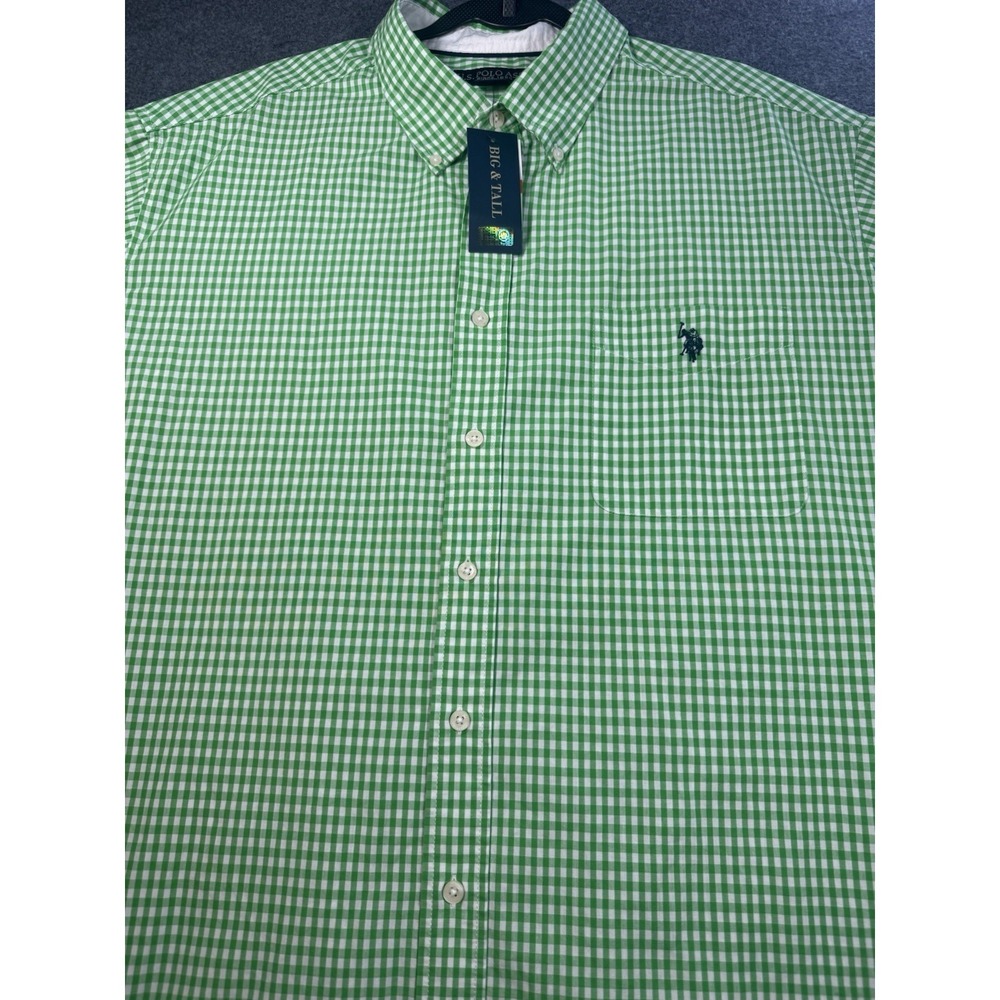 U.S. Polo Assn. Big & Tall Gingham Short Sleeve Button Down Shirt 2XLT